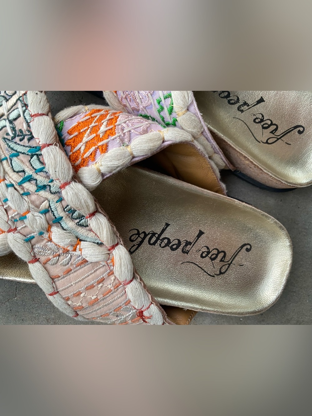 free people sandals wildflowers crossband patched kantha SZ 41 - Picture 4 of 7